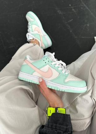 Кроссовки nike sb dunk low "mint/pink”1 фото