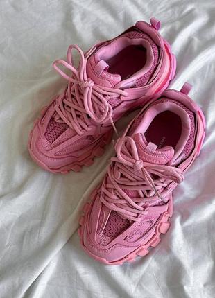 Balenciaga track pink кросівки рожеві барбі шкіра