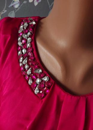 Красивая розовая блуза с камнями р.44/46 блузка блузочка2 фото