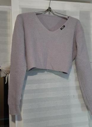 Короткий светр лаванда1 фото