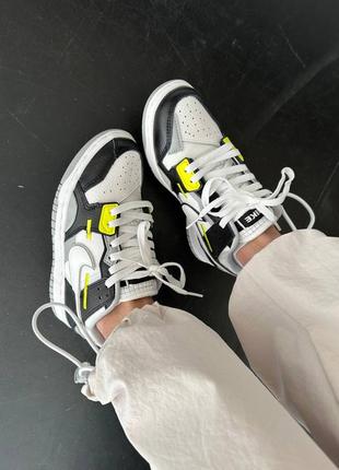 Кроссовки nike sb dunk low scrap wolf grey / light lemon6 фото