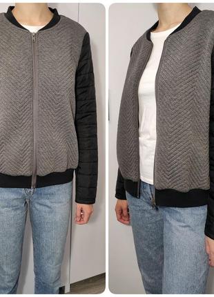 Бомбер легка куртка pep жіноча комбінована р.46 металева блискавка3 фото