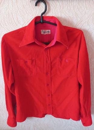Вельветова червона сорочка рубашка