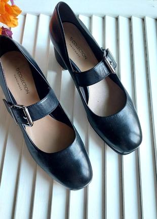 Чорні шкіряні туфельки мери джейн collection handmade.2 фото