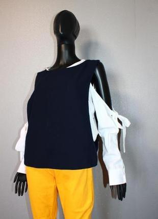 Стильная креативная гламурная двойная хлопковая рубашка-кофта zara большой размер xl 48-501 фото