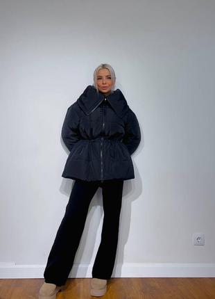 Жіноча куртка з великім коміром7 фото