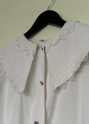 Блуза з мереживним коміром вінтаж2 фото