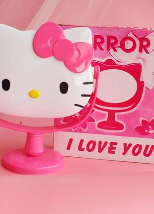 Дитяче настільне дзеркало hello kitty малинове