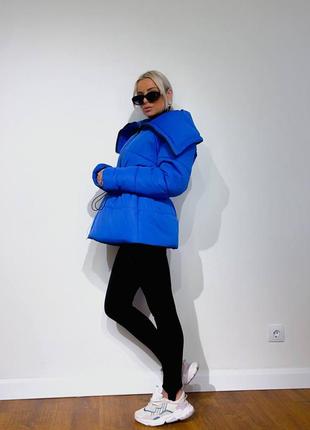 Жіноча куртка з великім коміром 4 кольори3 фото