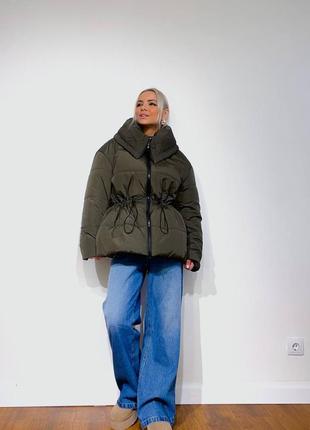 Жіноча куртка з великім коміром 4 кольори6 фото