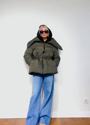 Жіноча куртка з великім коміром 4 кольори2 фото