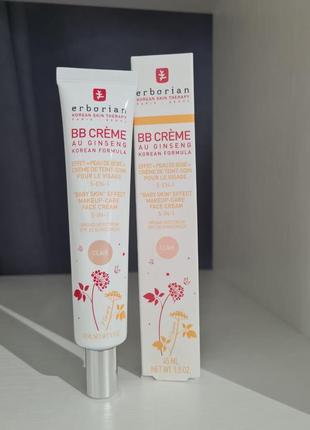 Bb крем-уход с тонирующим эффектом erborian bb cream 5 in 1 (clair) 40 ml