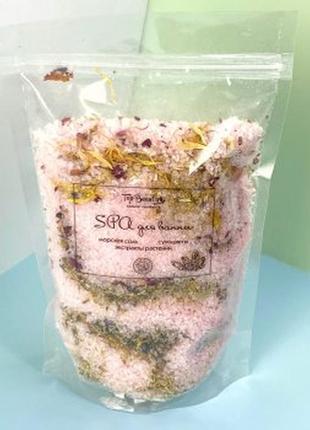 Соль для ванны с сухоцветами top beauty 600г