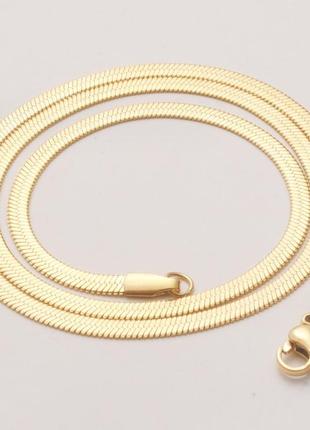 Ланцюжок золотистий жіночий  з нержавіючої сталі "змійка" 3 мм 40 см