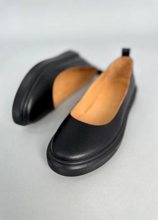 Балетки туфлі шкіряні чорні