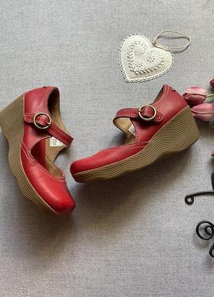 Кожаные туфли skechers, красные, мери джейн, на платформе, оригинал, натуральная кожа3 фото