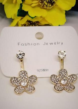 Серьги женские из медицинско стали с искусственными камушками