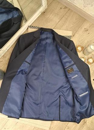 Бреновый стильный синий пиджак 100% хлопок marks &amp; spencer💙5 фото