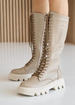 🤍якісна натуральна шкіра🤍 стильні зимові чоботи берци