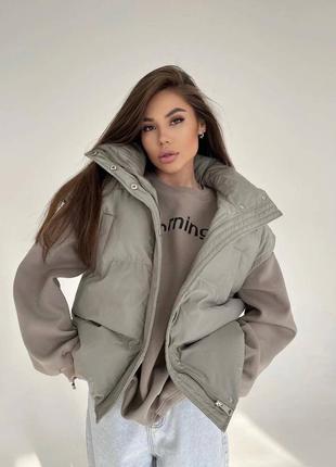 Женский трендовый стильный свитшот оверсайз на флисе oversized молодежный с принтом накатом
