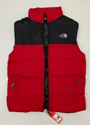 Жилет стеганый мужской красный the north face