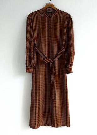 Брендовое платье-рубашка миди с боковыми разрезами оверсайз из струящейся ткани
