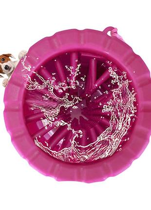 Лапомийка для собак soft gentle склянка для миття лап рожевий2 фото