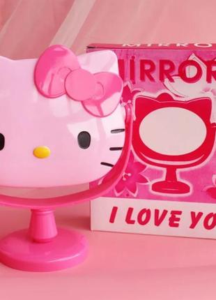 Дитяче настільне дзеркало hello kitty темнорожеве