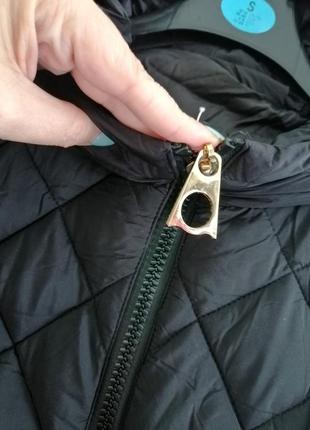 Пальто-пуховик тепле стьобана жіноче довге чорне італія розмір2 фото