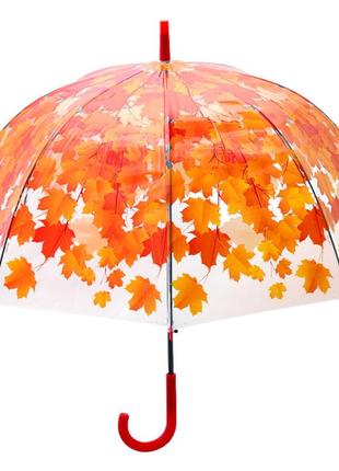 Зонтик трость детский цветной листочки зеленые арт. х2112