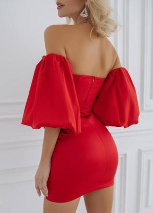 Платье женское красное атласное с разрезом разм. xs-l6 фото