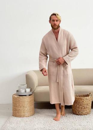 Халат мужской вафельный разм.м-2xl