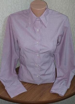 Шикарная сиреневая рубашка в полоску olymp luxor, оригинал, молниеносная отправка