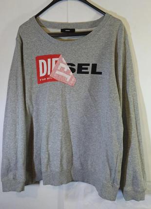 Оригинальный женский свитшот diesel дизель кофта серая с большим логотипом big logo y2k sk8 vintage винтаж1 фото