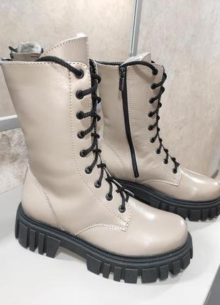 Ботинки женские зимние, кожа