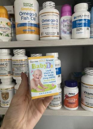 Жидкий витамин д3 для младенцев детей baby d3 california gold nutrition