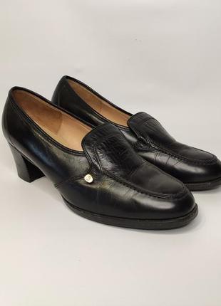 Spiess кожаные туфли лоферы на устойчивом каблуке