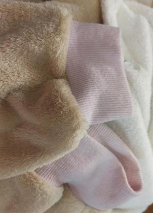Пушистая теплая пижама ромпер кенгуруми из флиса мишка7 фото