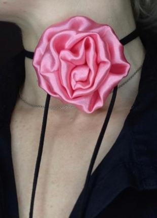 Чокер роза, розочка, чокер цветок, роза на шею, роза чокер1 фото