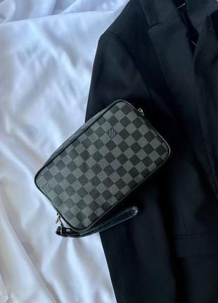 Сумка мужская в стиле lv alpha wearable wallet grey chess9 фото