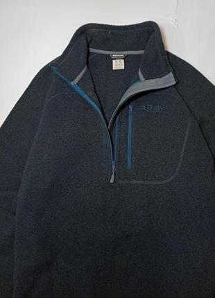 Чоловіча фліска rab флісова кофта раб сіра 1/3 zip з карманом outdoor casual2 фото
