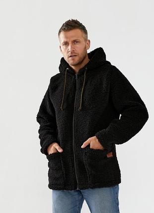 Чоловіча утепленна куртка з еко-хутра tailer (тканина big teddy)2 фото