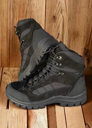 Тактичні військові черевики берці берци осінь зима чорні6 фото