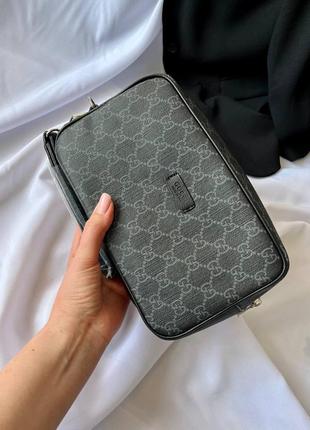 Сумка борсетка в стиле gucci alpha wearable wallet grey3 фото