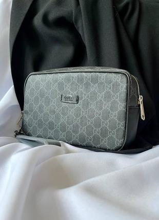 Сумка барсетка у стилі gucci alpha wearable wallet grey