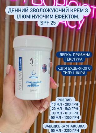 Зволожуючий крем з ілюмінуючим ефектом renew aqualia spf 25