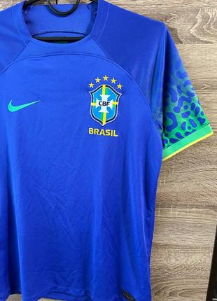 Футболка футбольна джерсі nike brazil away jersey soccer football shirt fifa world cup 2022 20233 фото