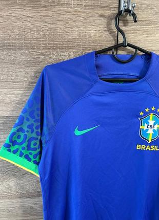 Футболка футбольная джерси nike brazil away jersey soccer football shirt fifa world cup 2022 20234 фото