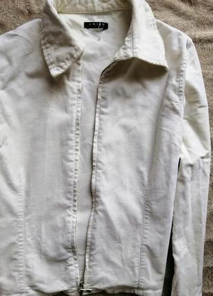 Белая вельветовая рубашка блуза на молнии модная amisu2 фото