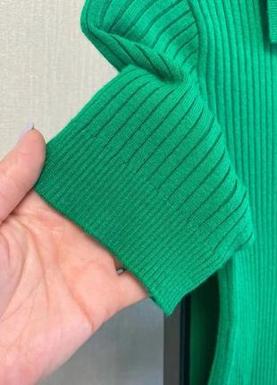 Трикотажна футболка поло в зеленому кольорі2 фото